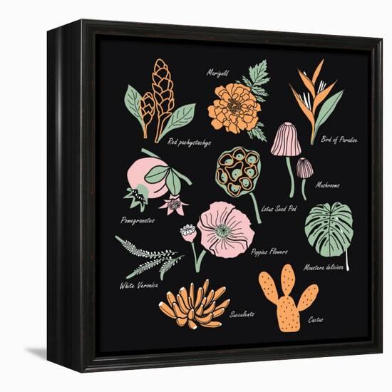 Vintage Flowers Illustration 1-Julie T-Framed Stretched Canvas