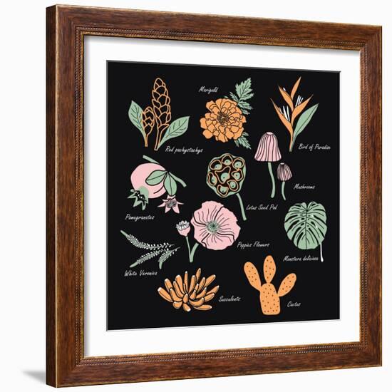 Vintage Flowers Illustration 1-Julie T-Framed Art Print