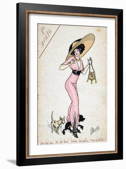 Vintage French Postcard, 20th Century-null-Framed Giclee Print