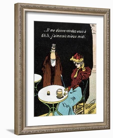 Vintage French Postcard, C1900-null-Framed Giclee Print