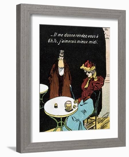 Vintage French Postcard, C1900-null-Framed Giclee Print