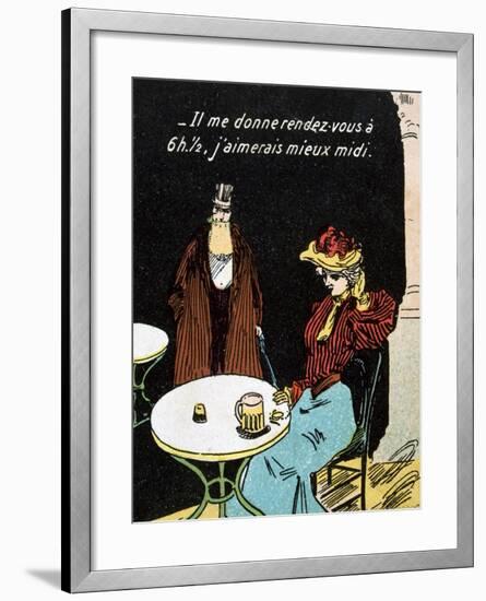 Vintage French Postcard, C1900-null-Framed Giclee Print