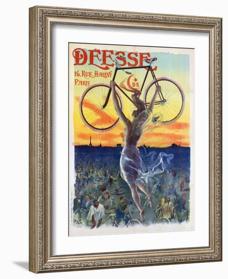 Vintage French Poster of a Goddess with a Bicycle, C.1898-Pal-Framed Giclee Print