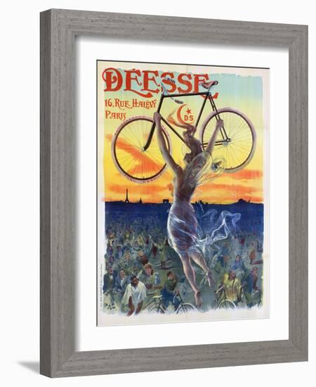 Vintage French Poster of a Goddess with a Bicycle, C.1898-Pal-Framed Giclee Print