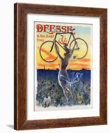 Vintage French Poster of a Goddess with a Bicycle, C.1898-Pal-Framed Giclee Print