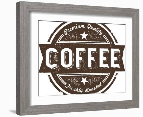 Vintage Fresh Coffee Label Stamp-daveh900-Framed Art Print