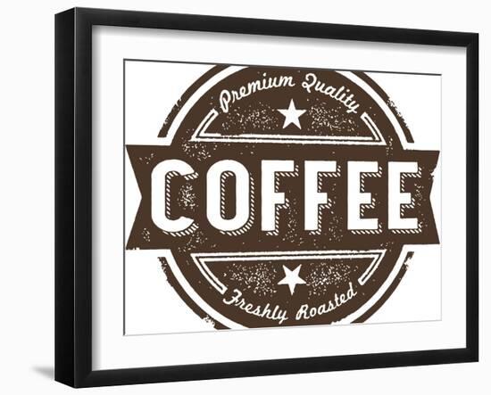 Vintage Fresh Coffee Label Stamp-daveh900-Framed Art Print