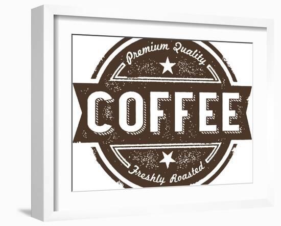 Vintage Fresh Coffee Label Stamp-daveh900-Framed Art Print