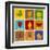 Vintage Fruits Icons-radubalint-Framed Art Print