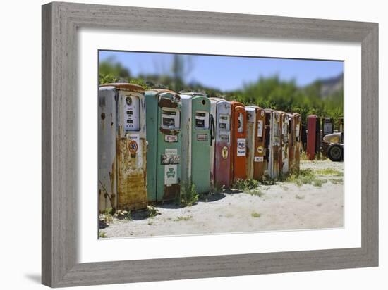 Vintage Gas Pumps Tilt-Toula Mavridou-Messer-Framed Photographic Print