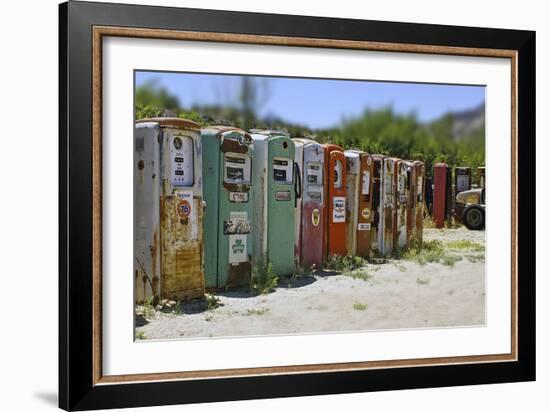 Vintage Gas Pumps Tilt-Toula Mavridou-Messer-Framed Photographic Print