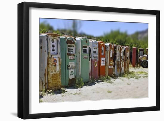 Vintage Gas Pumps Tilt-Toula Mavridou-Messer-Framed Photographic Print