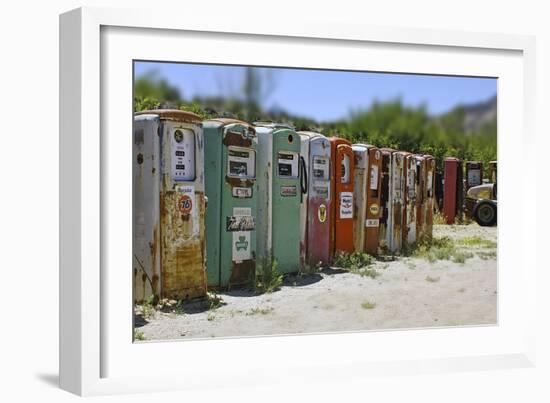 Vintage Gas Pumps Tilt-Toula Mavridou-Messer-Framed Photographic Print