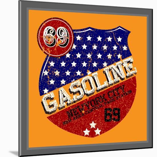 Vintage Gasoline & Motor Oil | T-Shirt Printing-emeget-Mounted Art Print