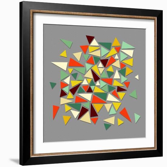 Vintage Geometric Elements-cienpies-Framed Art Print