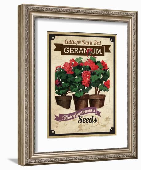 Vintage Geranium Seed Packet-null-Framed Giclee Print