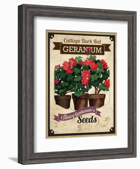 Vintage Geranium Seed Packet-null-Framed Giclee Print