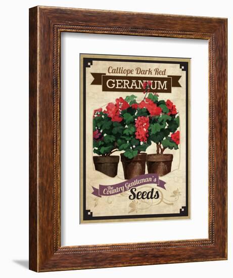 Vintage Geranium Seed Packet-null-Framed Giclee Print