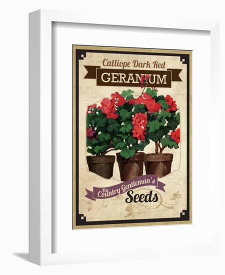 Vintage Geranium Seed Packet-null-Framed Giclee Print