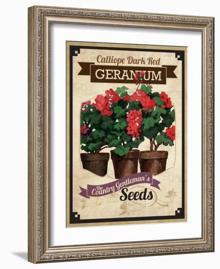 Vintage Geranium Seed Packet-null-Framed Giclee Print