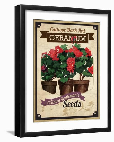 Vintage Geranium Seed Packet-null-Framed Giclee Print