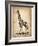 Vintage Giraffe-NaxArt-Framed Art Print