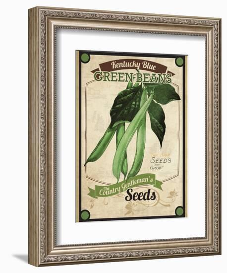 Vintage  Green Beans Seed Packet-null-Framed Giclee Print
