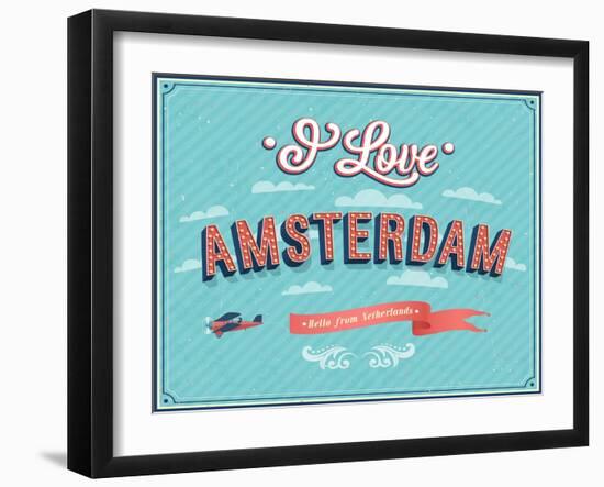 Vintage Greeting Card From Amsterdam - Netherlands-MiloArt-Framed Art Print