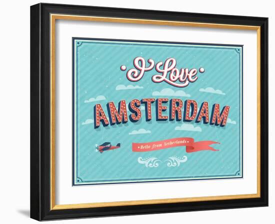 Vintage Greeting Card From Amsterdam - Netherlands-MiloArt-Framed Art Print