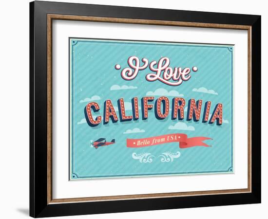 Vintage Greeting Card From California - Usa-MiloArt-Framed Art Print