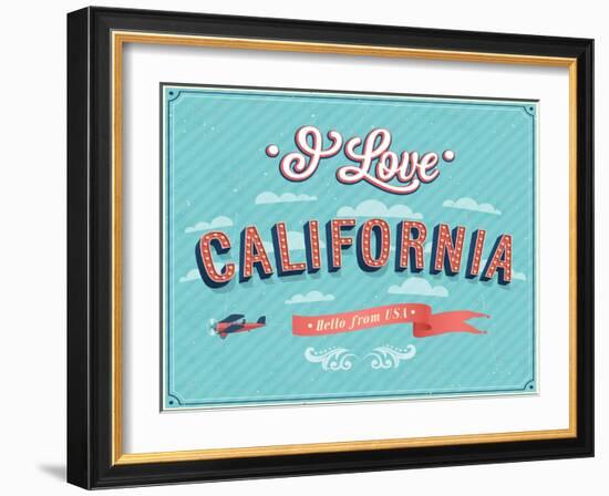 Vintage Greeting Card From California - Usa-MiloArt-Framed Art Print