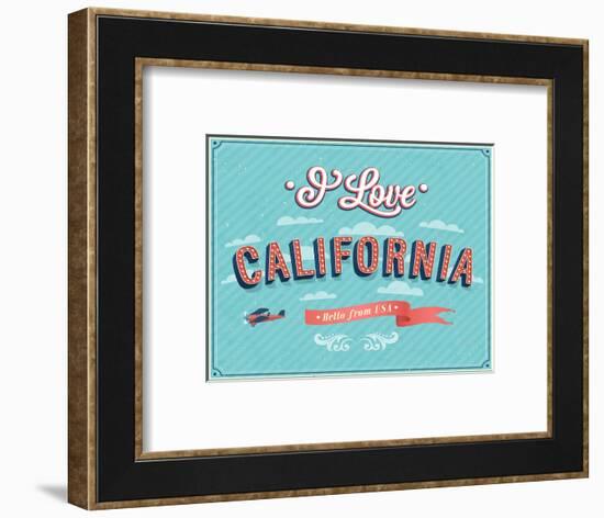 Vintage Greeting Card From California - Usa-MiloArt-Framed Art Print