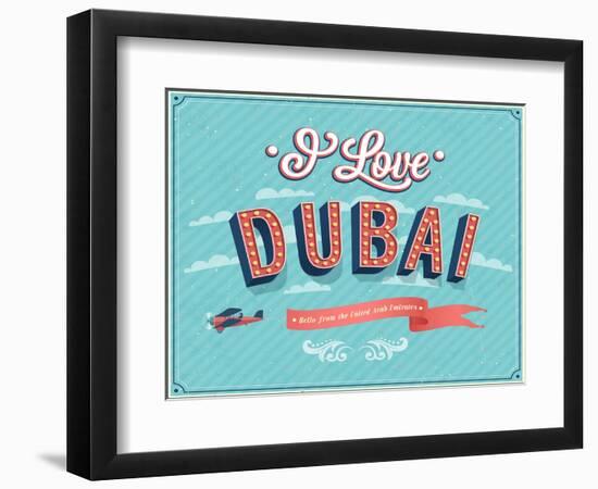 Vintage Greeting Card From Dubai - United Arab Emirates-MiloArt-Framed Premium Giclee Print