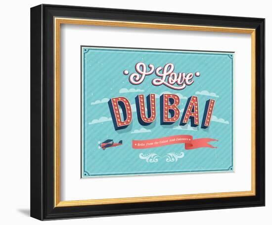 Vintage Greeting Card From Dubai - United Arab Emirates-MiloArt-Framed Premium Giclee Print