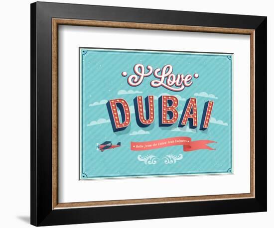 Vintage Greeting Card From Dubai - United Arab Emirates-MiloArt-Framed Art Print