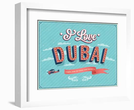 Vintage Greeting Card From Dubai - United Arab Emirates-MiloArt-Framed Art Print