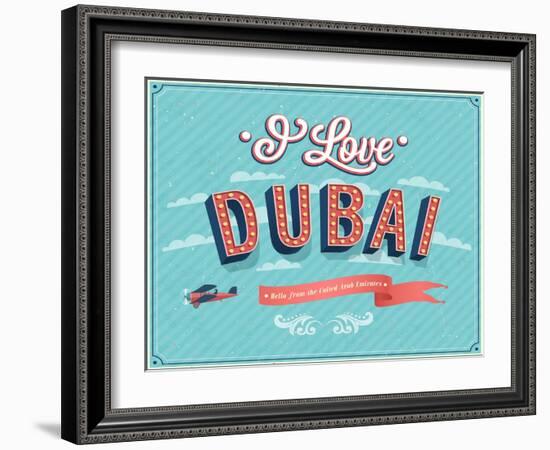 Vintage Greeting Card From Dubai - United Arab Emirates-MiloArt-Framed Art Print