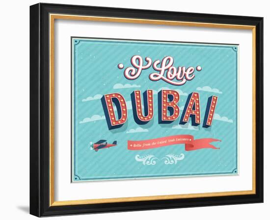Vintage Greeting Card From Dubai - United Arab Emirates-MiloArt-Framed Art Print