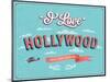 Vintage Greeting Card From Hollywood - California-MiloArt-Mounted Art Print