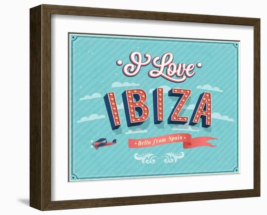 Vintage Greeting Card From Ibiza - Spain-MiloArt-Framed Art Print