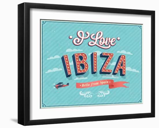 Vintage Greeting Card From Ibiza - Spain-MiloArt-Framed Art Print