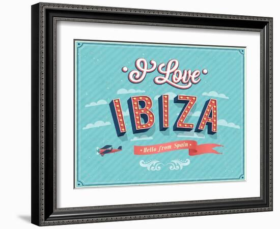 Vintage Greeting Card From Ibiza - Spain-MiloArt-Framed Art Print