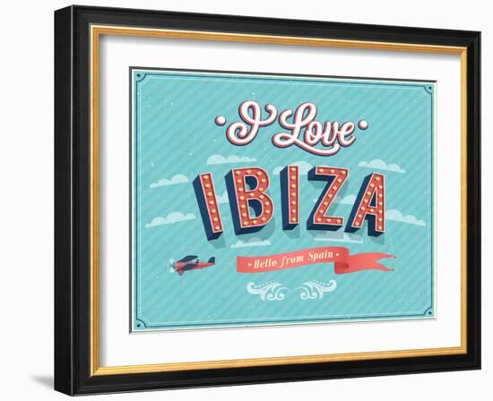 Vintage Greeting Card From Ibiza - Spain-MiloArt-Framed Art Print