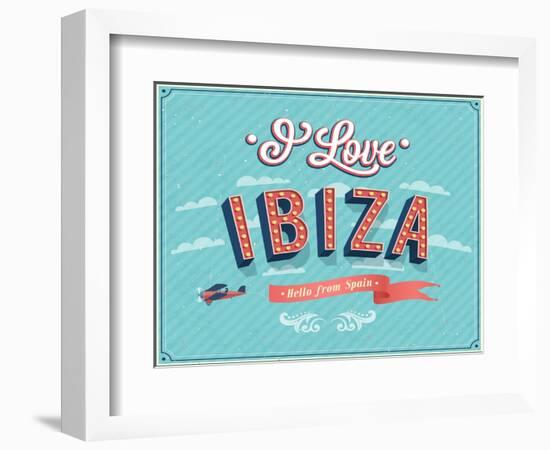 Vintage Greeting Card From Ibiza - Spain-MiloArt-Framed Art Print