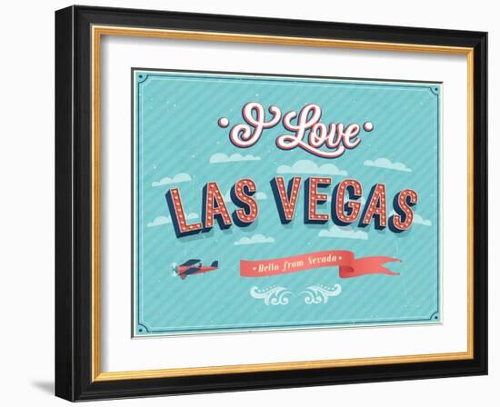 Vintage Greeting Card From Las Vegas - Nevada-MiloArt-Framed Art Print