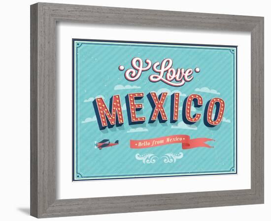 Vintage Greeting Card From Mexico - Mexico-MiloArt-Framed Art Print