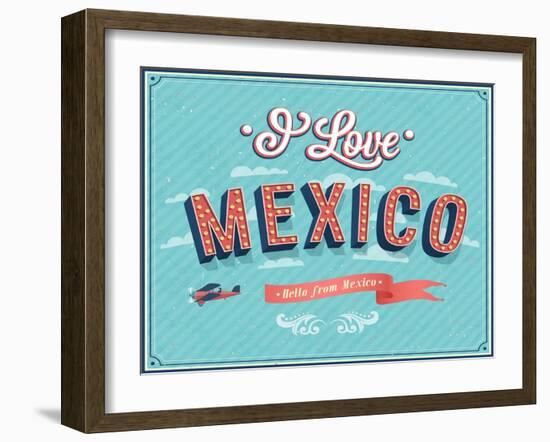 Vintage Greeting Card From Mexico - Mexico-MiloArt-Framed Art Print