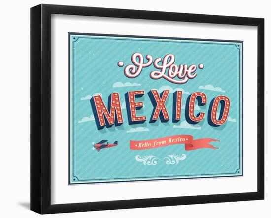 Vintage Greeting Card From Mexico - Mexico-MiloArt-Framed Art Print