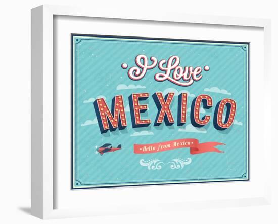 Vintage Greeting Card From Mexico - Mexico-MiloArt-Framed Art Print