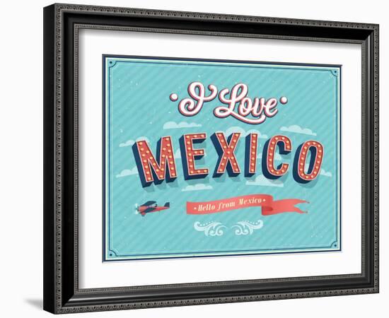 Vintage Greeting Card From Mexico - Mexico-MiloArt-Framed Art Print